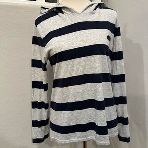 Lacoste‎ Navy and Gray Striped Hoodie